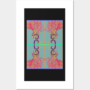 Abstract Neon Tassels Posters and Art